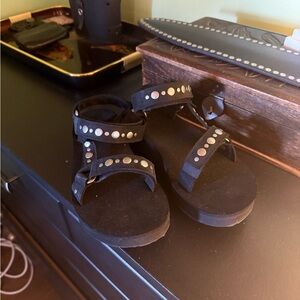 Teva Black Studded Platform Sandals